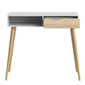 Oslo Console Table 1 Drawer 1 Shelf in White and Oak - image 5