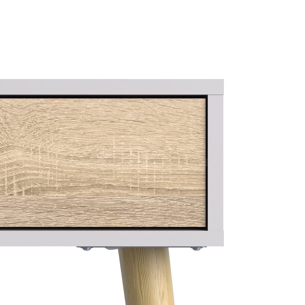 Oslo Console Table 1 Drawer 1 Shelf in White and Oak - image 6