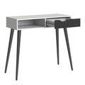 Oslo Console Table 1 Drawer 1 Shelf in White and Black Matt - image 4