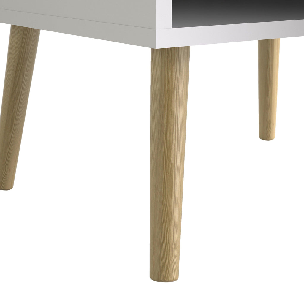 Oslo TV Unit Wide 2 Drawers 4 Shelves in White and Oak - image 10