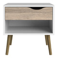Oslo Bedside 1 Drawer in White and Oak - image 2