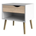 Oslo Bedside 1 Drawer in White and Oak (Package of 2.) - image 4