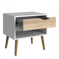 Oslo Bedside 1 Drawer in White and Oak (Package of 2.) - image 5