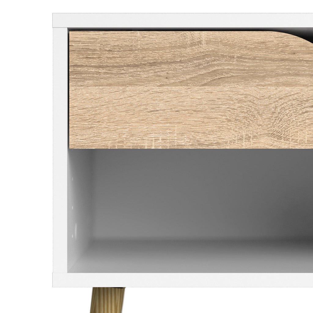 Oslo Bedside 1 Drawer in White and Oak (Package of 2.) - image 10