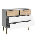 Oslo Chest of 4 Drawers in White and Oak - image 4