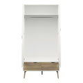Oslo Wardrobe 2 Doors 2 Drawers in White and Oak - image 5