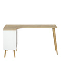 Oslo Desk 2 Drawer in White and Oak - image 2