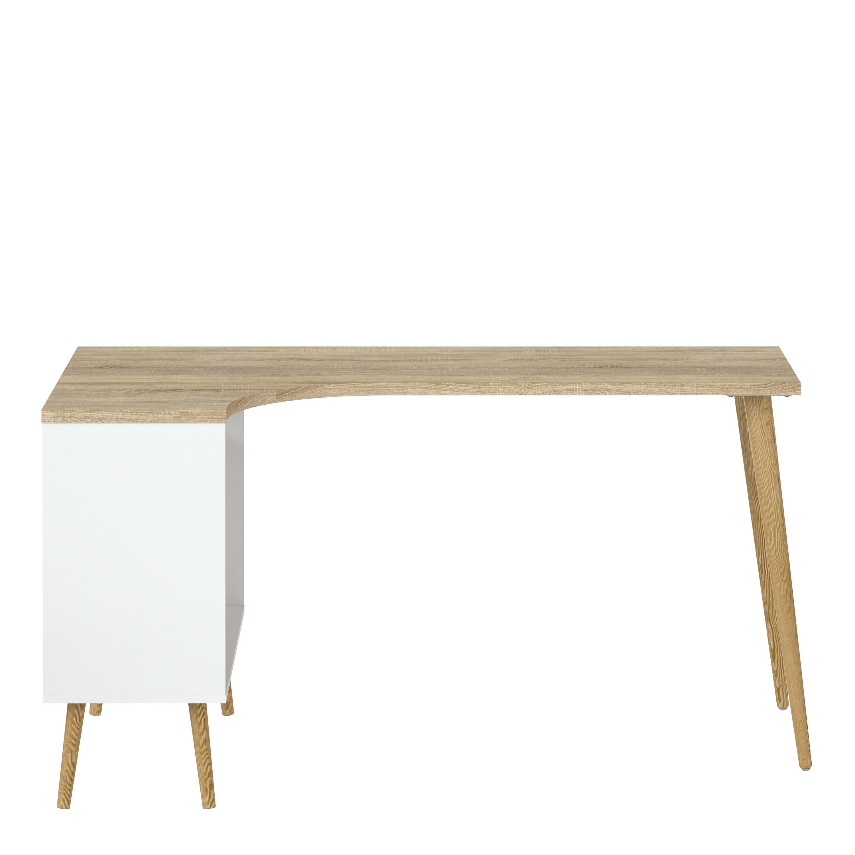 Oslo Desk 2 Drawer in White and Oak - image 2