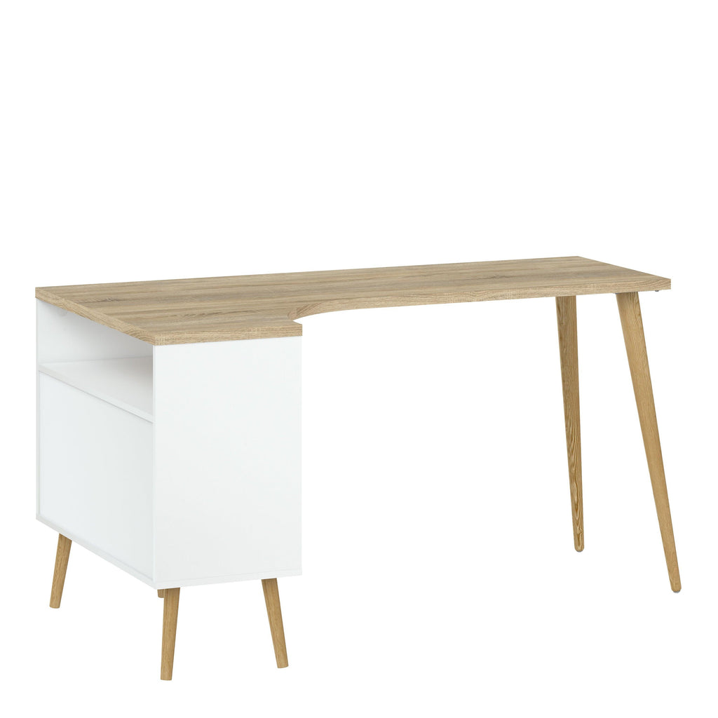 Oslo Desk 2 Drawer in White and Oak - image 3