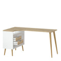 Oslo Desk 2 Drawer in White and Oak - image 4