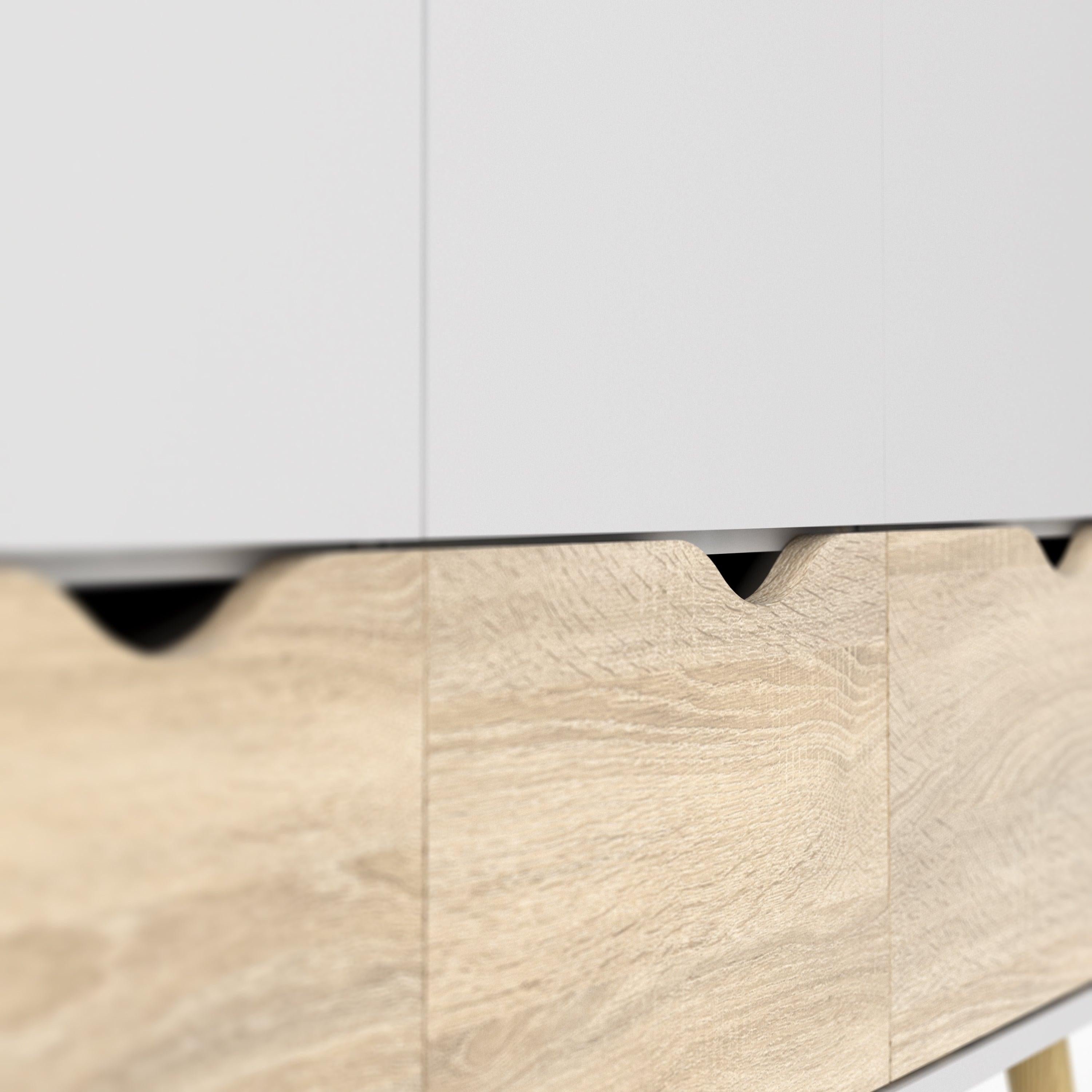 Oslo Wardrobe 3 Doors 3 Drawers in White and Oak - image 6