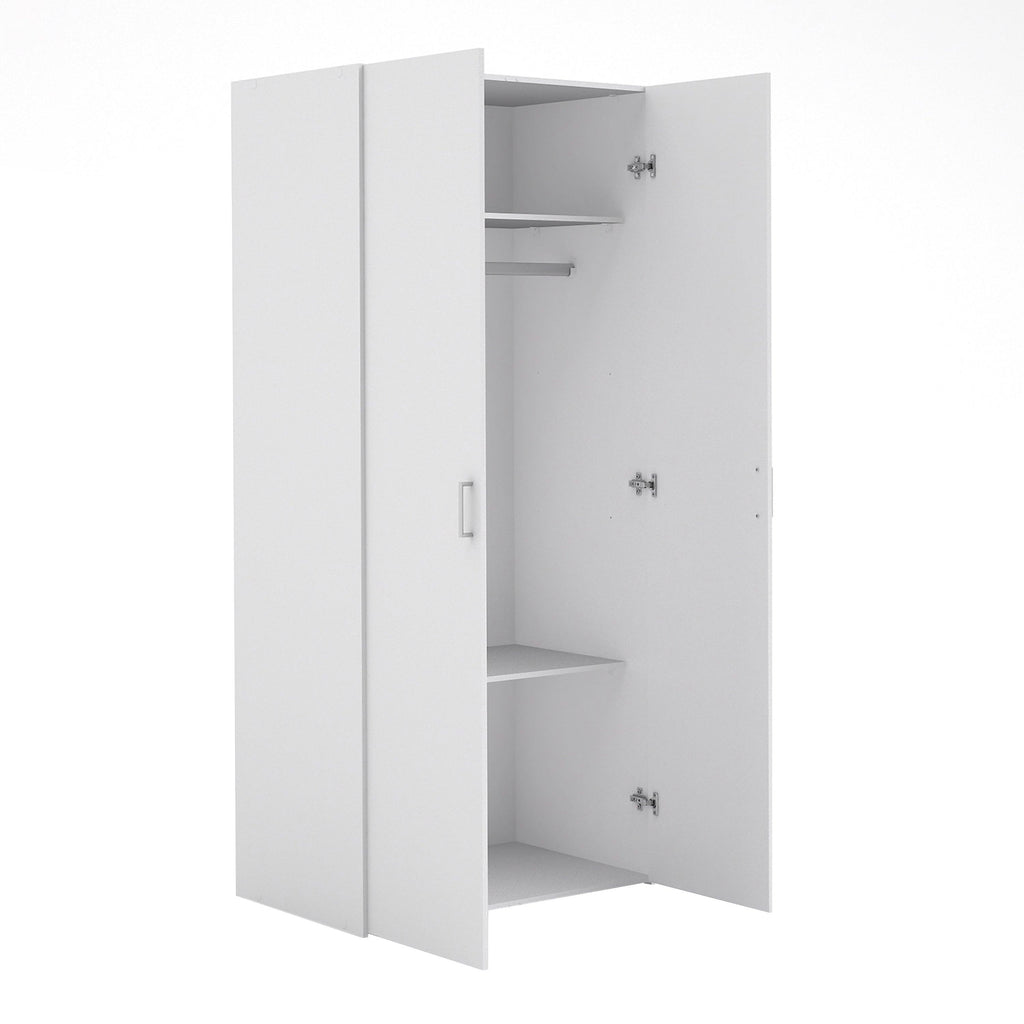 Space Package - Bedside 1 Drawer + Chest of 3 Drawers + Wardrobe with 2 Doors in White - image 11