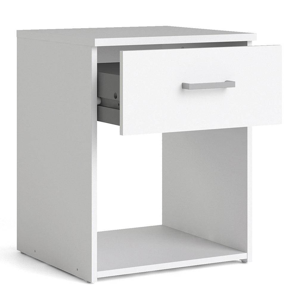 Space Package - Bedside 1 Drawer + Chest of 3 Drawers + Wardrobe with 2 Doors in White - image 3