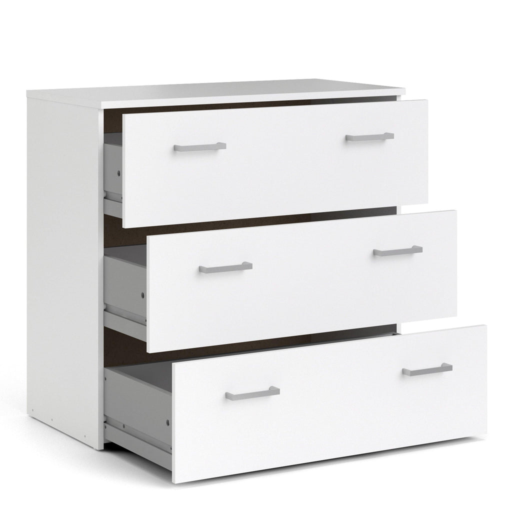 Space Package - Bedside 1 Drawer + Chest of 3 Drawers + Wardrobe with 2 Doors in White - image 7