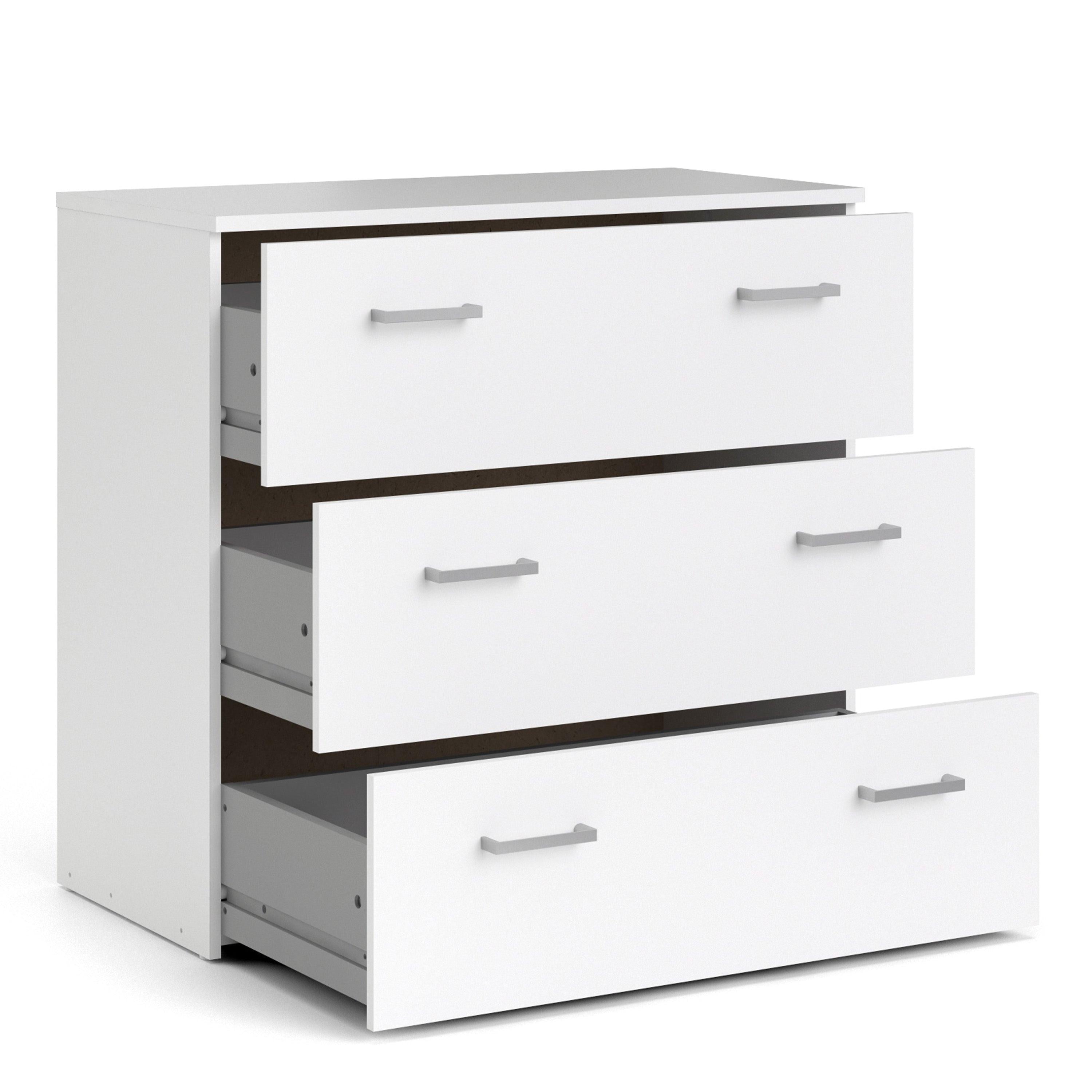 Space Package - Bedside 1 Drawer + Chest of 3 Drawers + Wardrobe with 2 Doors in White - image 7