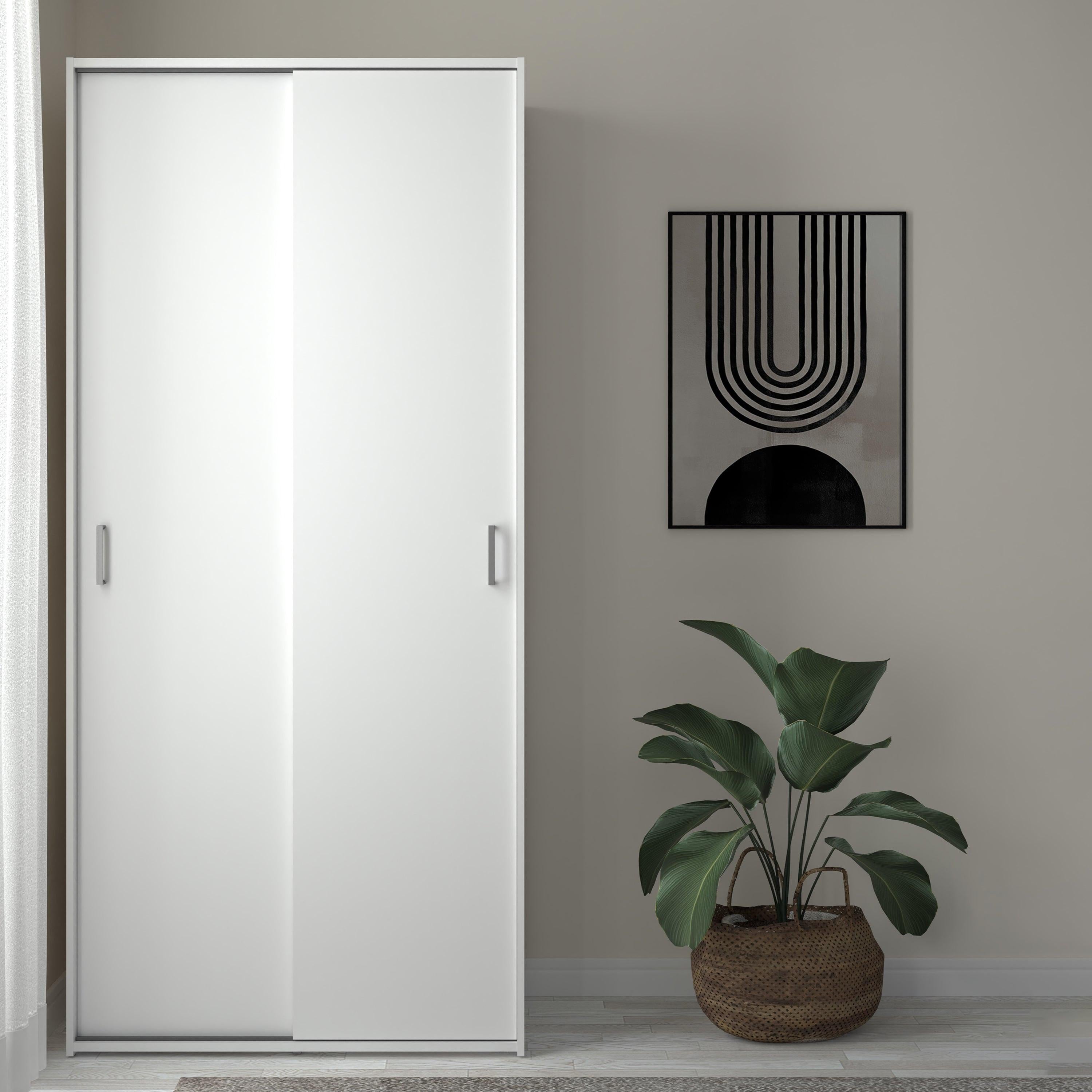 Space Wardrobe 2 Sliding Doors in White 1750 - image 6