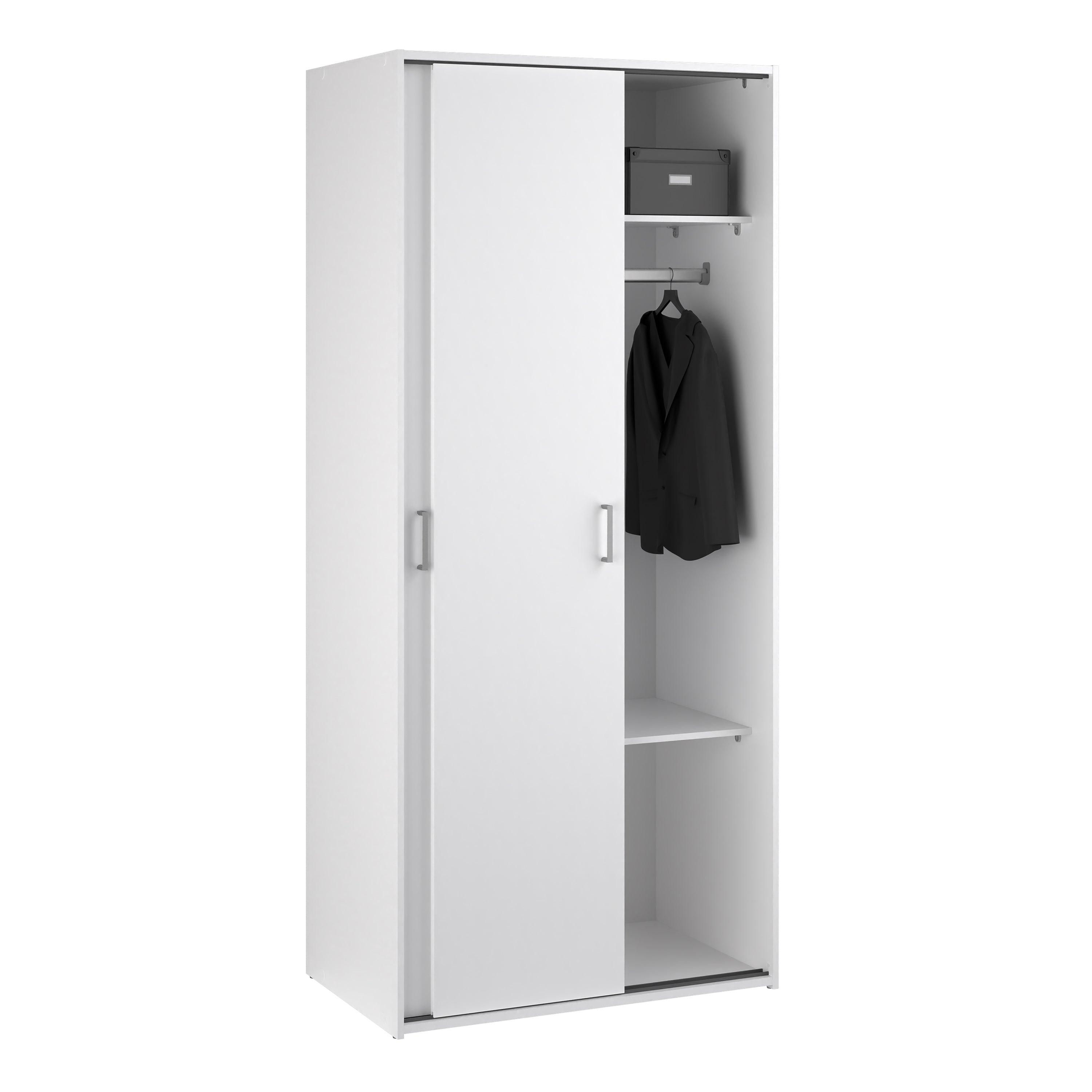 Space Wardrobe 2 Sliding Doors in White 1750 - image 7