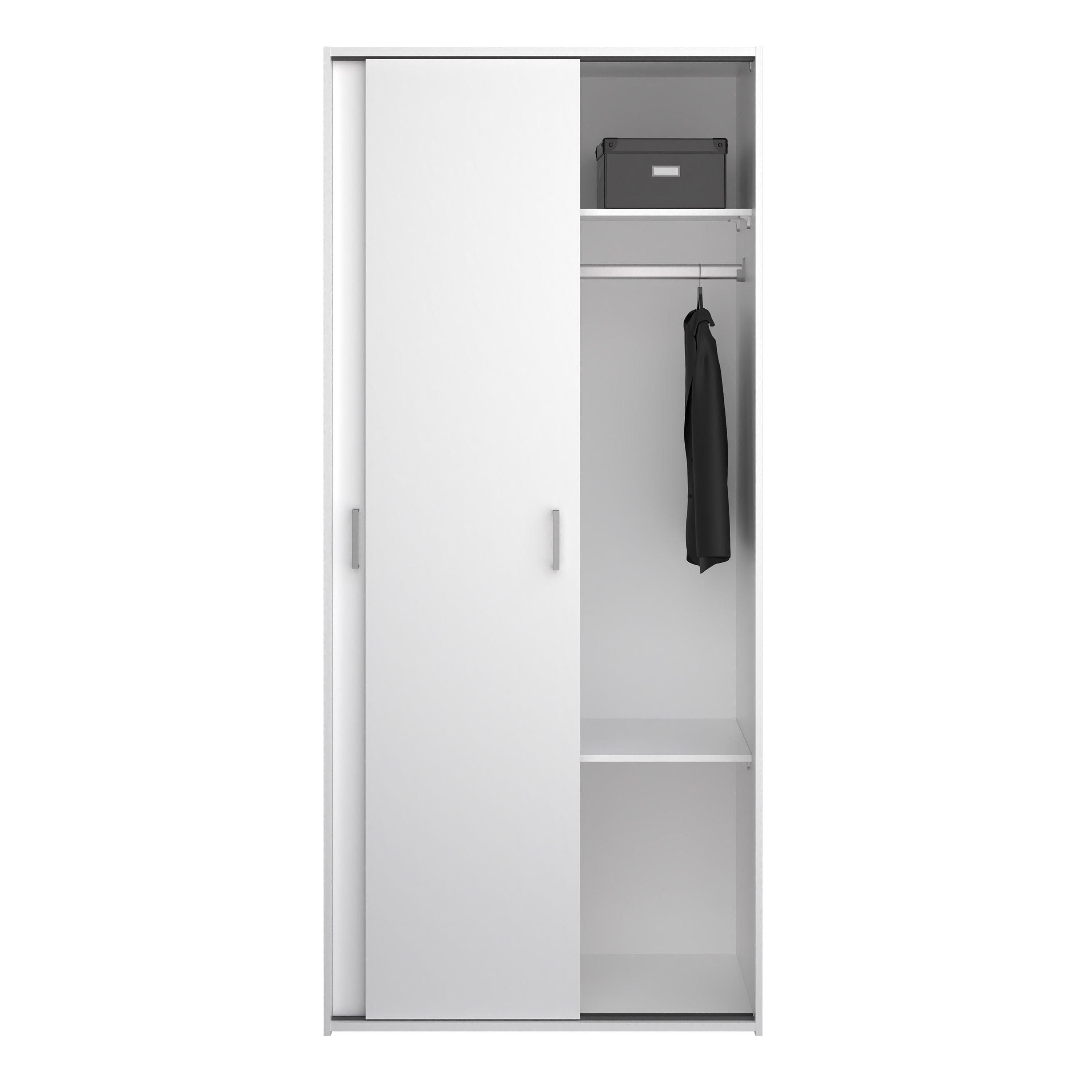 Space Wardrobe 2 Sliding Doors in White 1750 - image 8