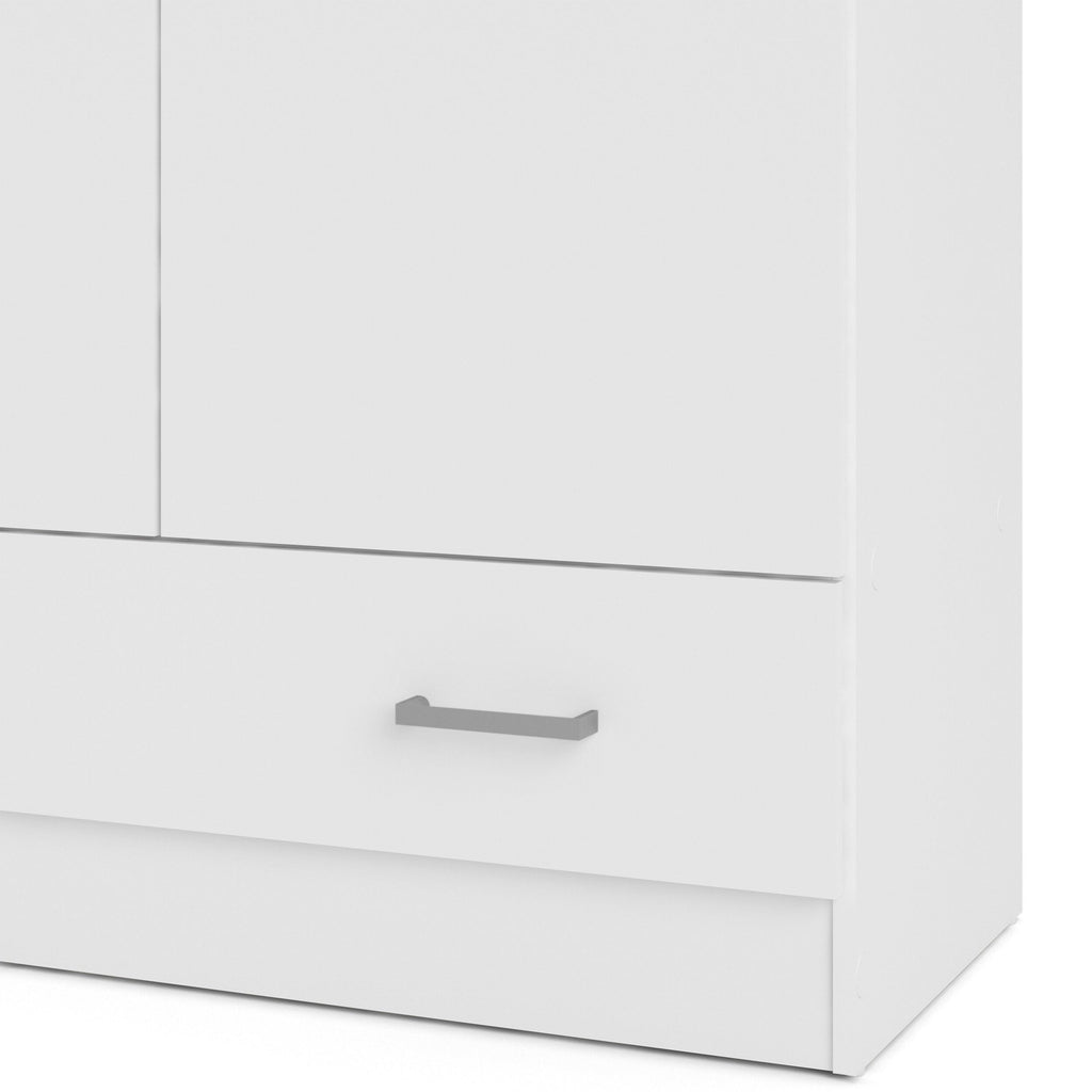 Space Wardrobe with 2 Doors + 1 Drawer in White 1750 - image 10