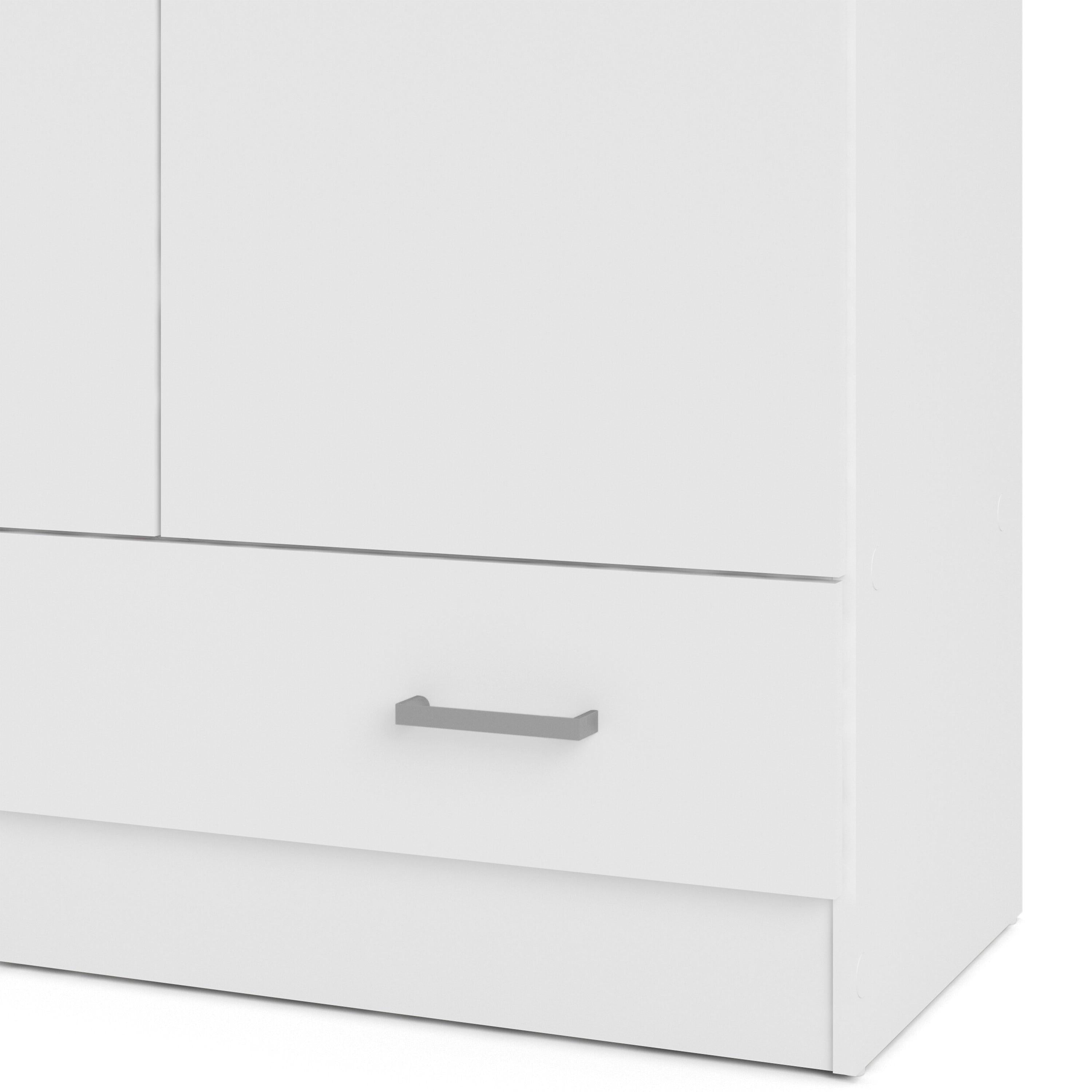 Space Wardrobe with 2 Doors + 1 Drawer in White 1750 - image 10
