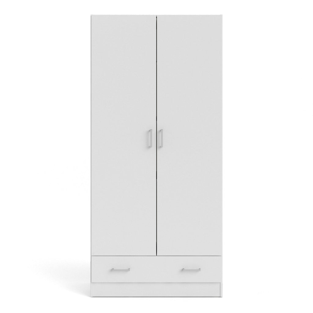 Space Wardrobe with 2 Doors + 1 Drawer in White 1750 - image 2