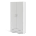 Space Wardrobe with 2 Doors + 1 Drawer in White 1750 - image 3