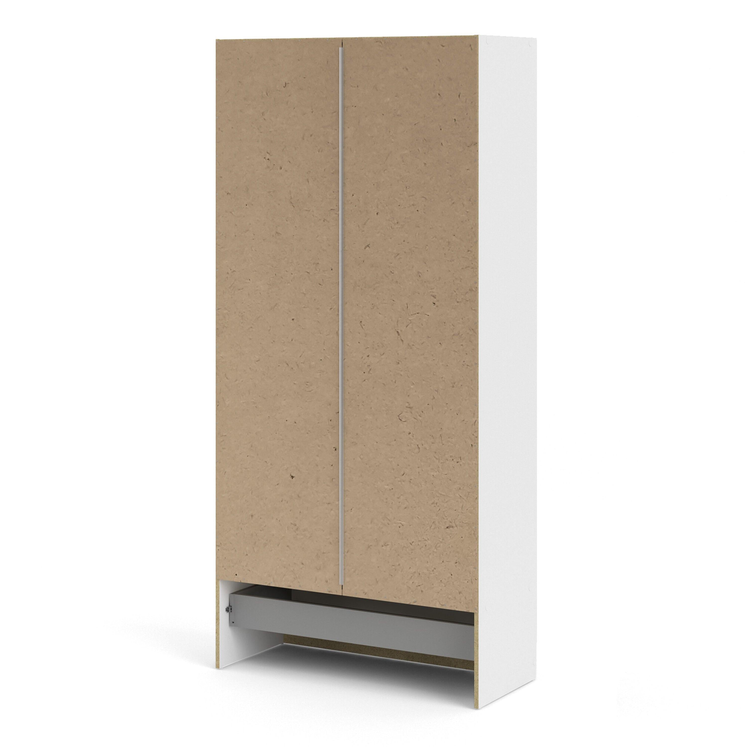 Space Wardrobe with 2 Doors + 1 Drawer in White 1750 - image 4