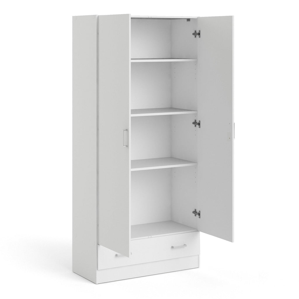 Space Wardrobe with 2 Doors + 1 Drawer in White 1750 - image 5
