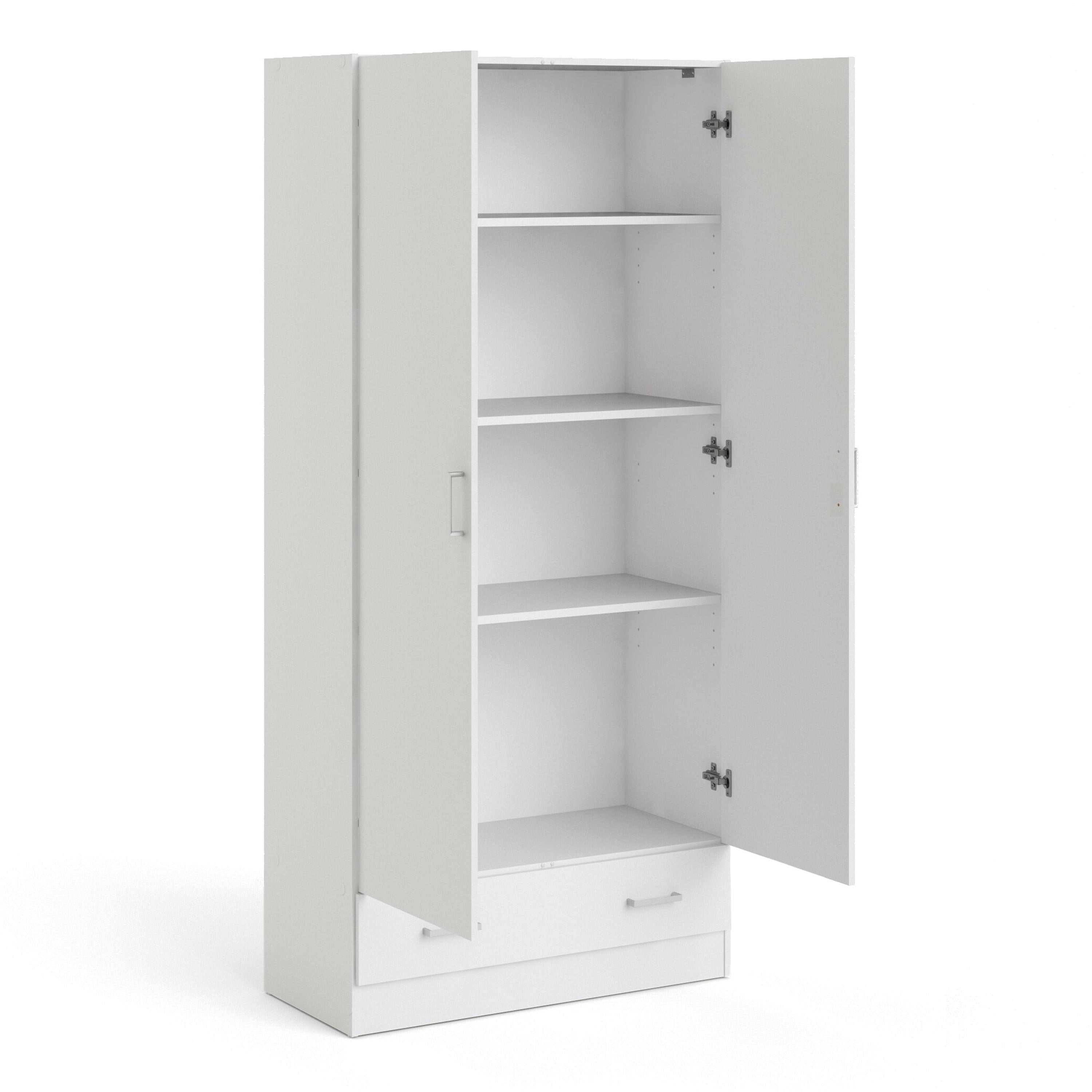 Space Wardrobe with 2 Doors + 1 Drawer in White 1750 - image 5