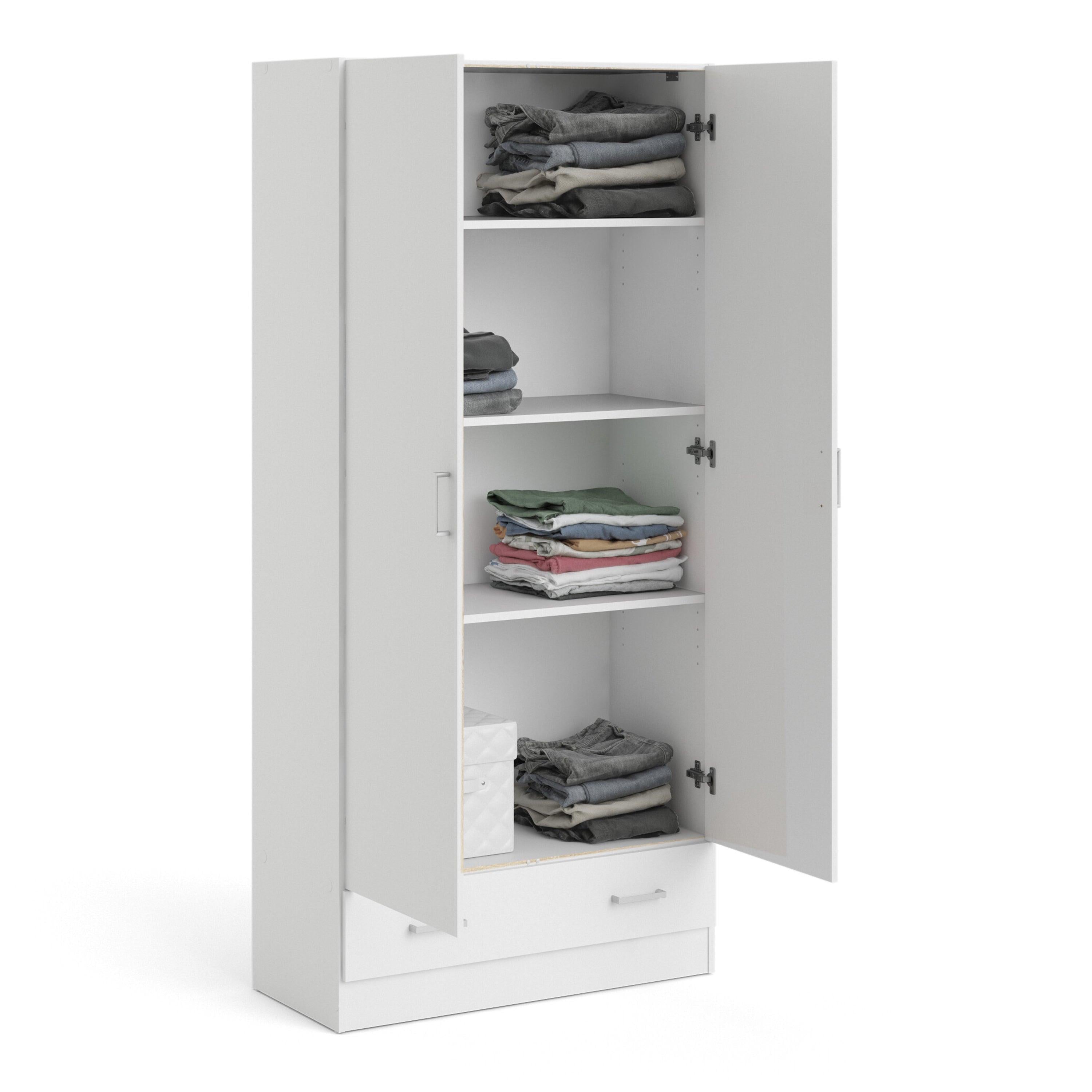 Space Wardrobe with 2 Doors + 1 Drawer in White 1750 - image 7