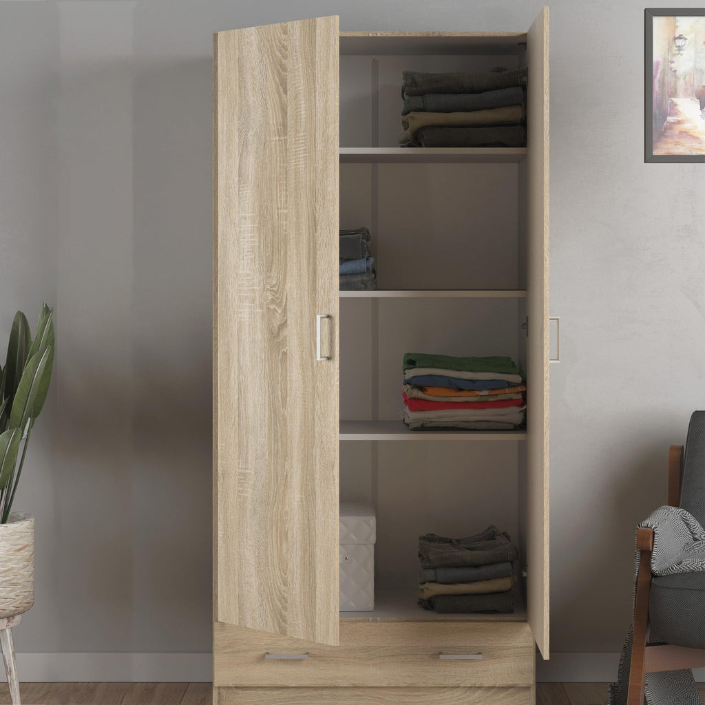 Space Wardrobe with 2 Doors + 1 Drawer in Oak 1750 - image 6