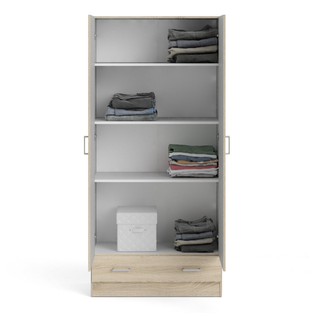 Space Wardrobe with 2 Doors + 1 Drawer in Oak 1750 - image 8