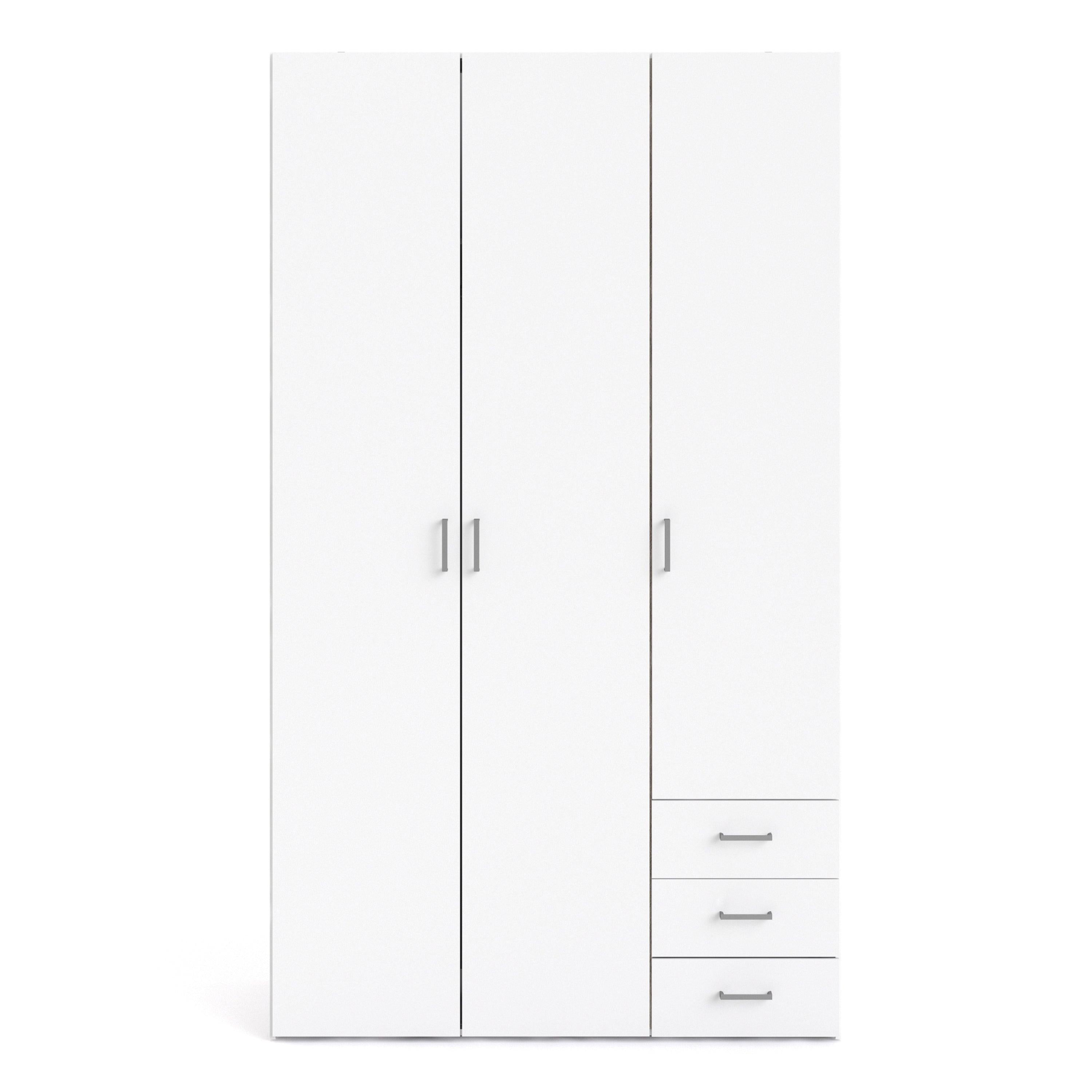 Space Wardrobe 3 Doors 3 Drawers in White 2000 - image 2