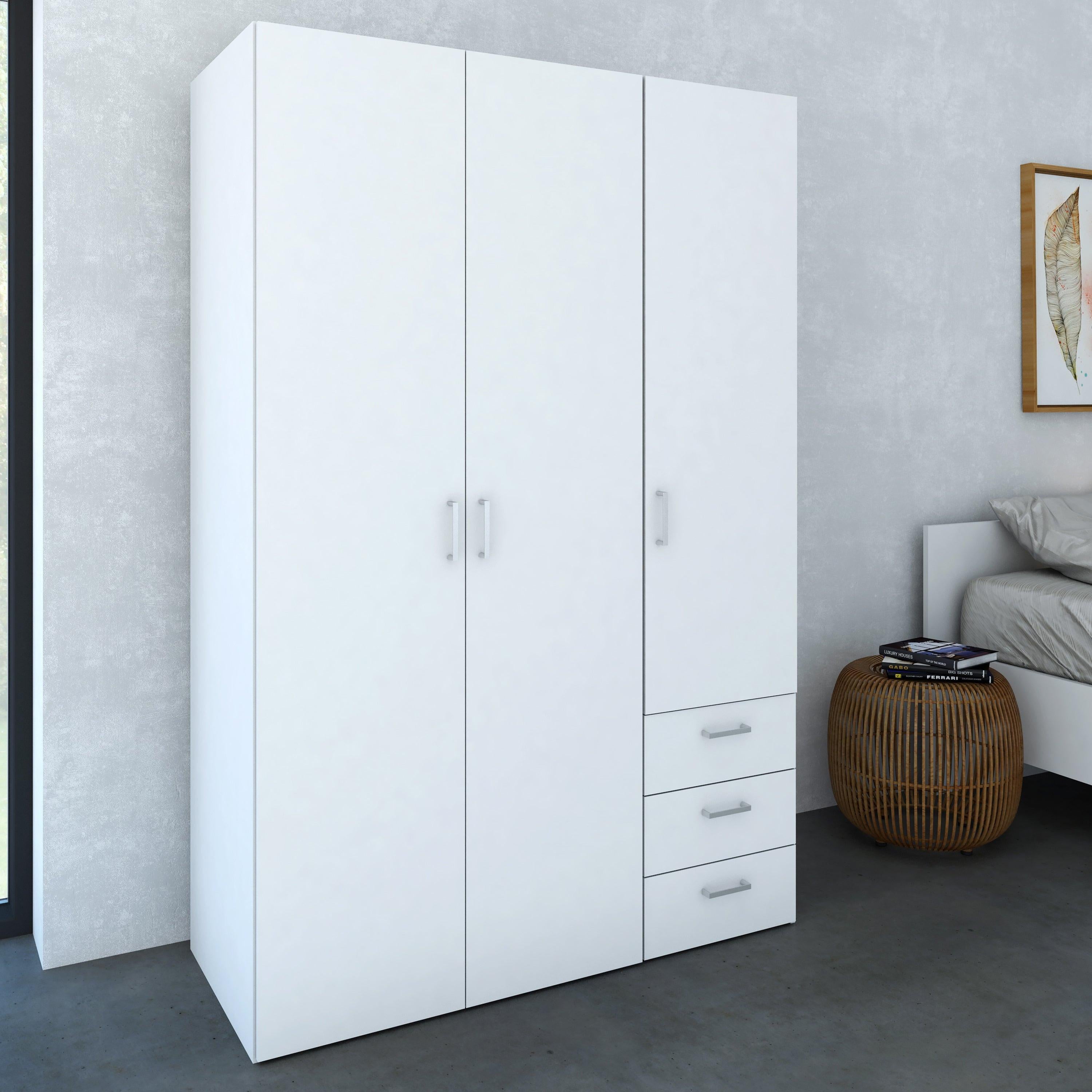 Space Wardrobe 3 Doors 3 Drawers in White 2000 - image 6