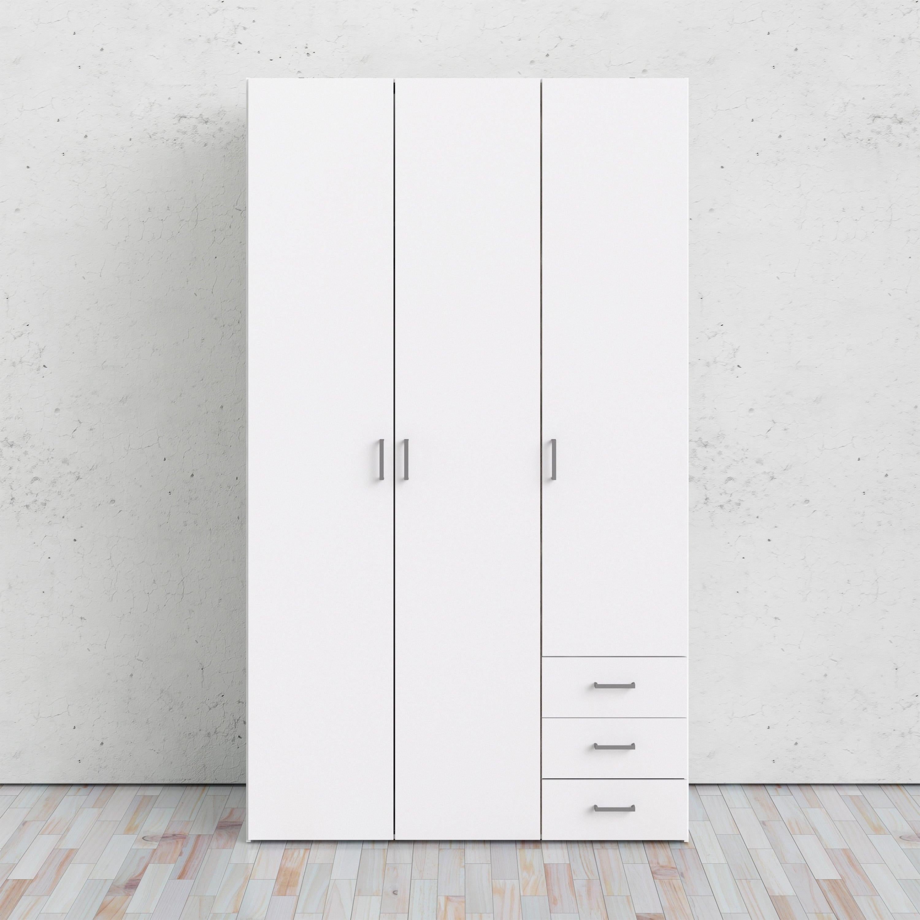 Space Wardrobe 3 Doors 3 Drawers in White 2000 - image 7