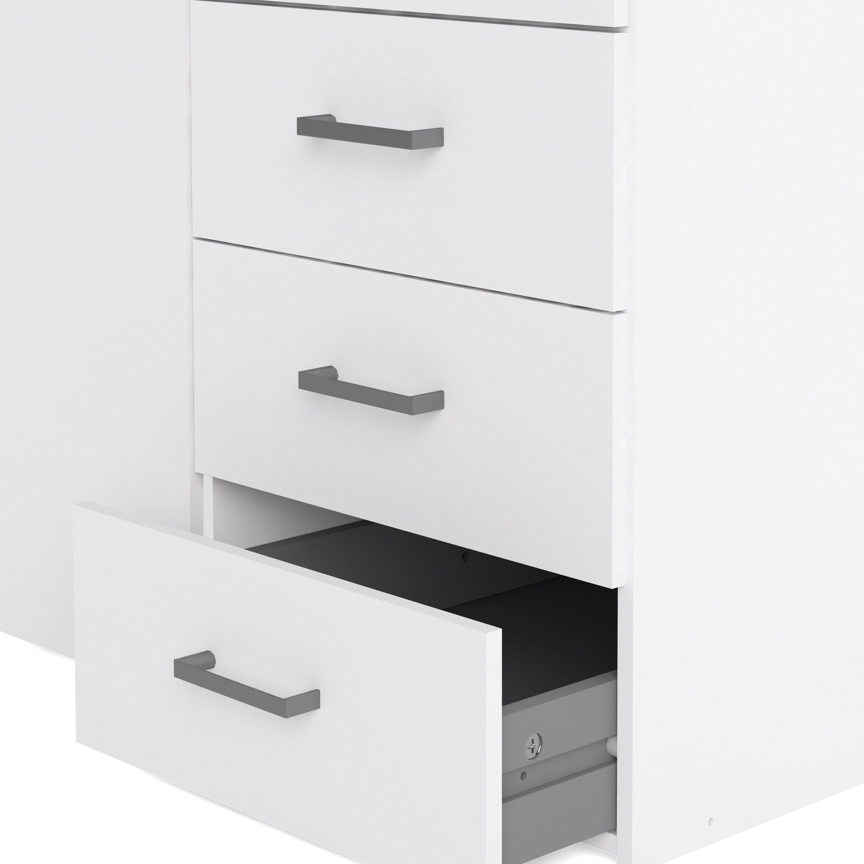 Space Wardrobe 3 Doors 3 Drawers in White 2000 - image 9