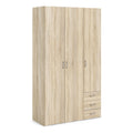 Space Wardrobe 3 Doors 3 Drawers in Oak 2000