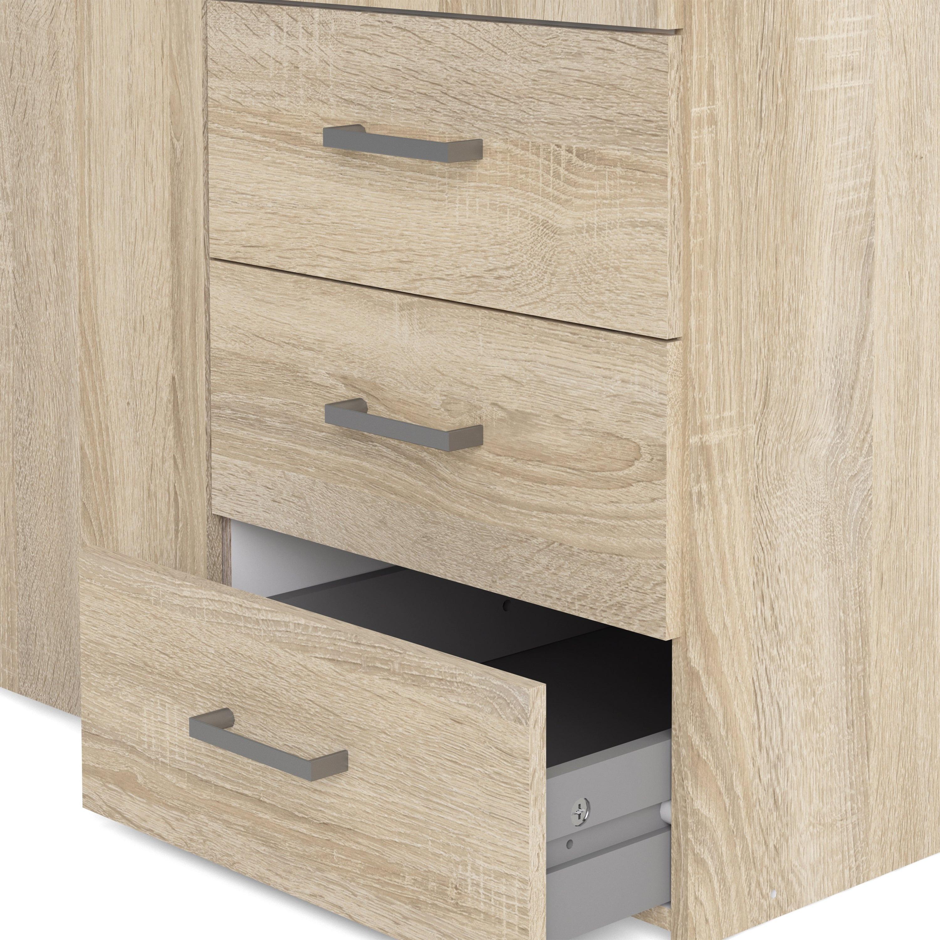 Space Wardrobe 3 Doors 3 Drawers in Oak 2000 - image 12