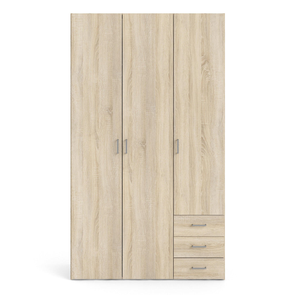 Space Wardrobe 3 Doors 3 Drawers in Oak 2000 - image 2