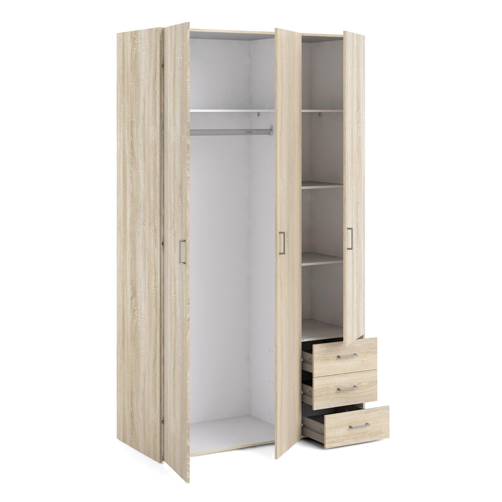 Space Wardrobe 3 Doors 3 Drawers in Oak 2000 - image 4