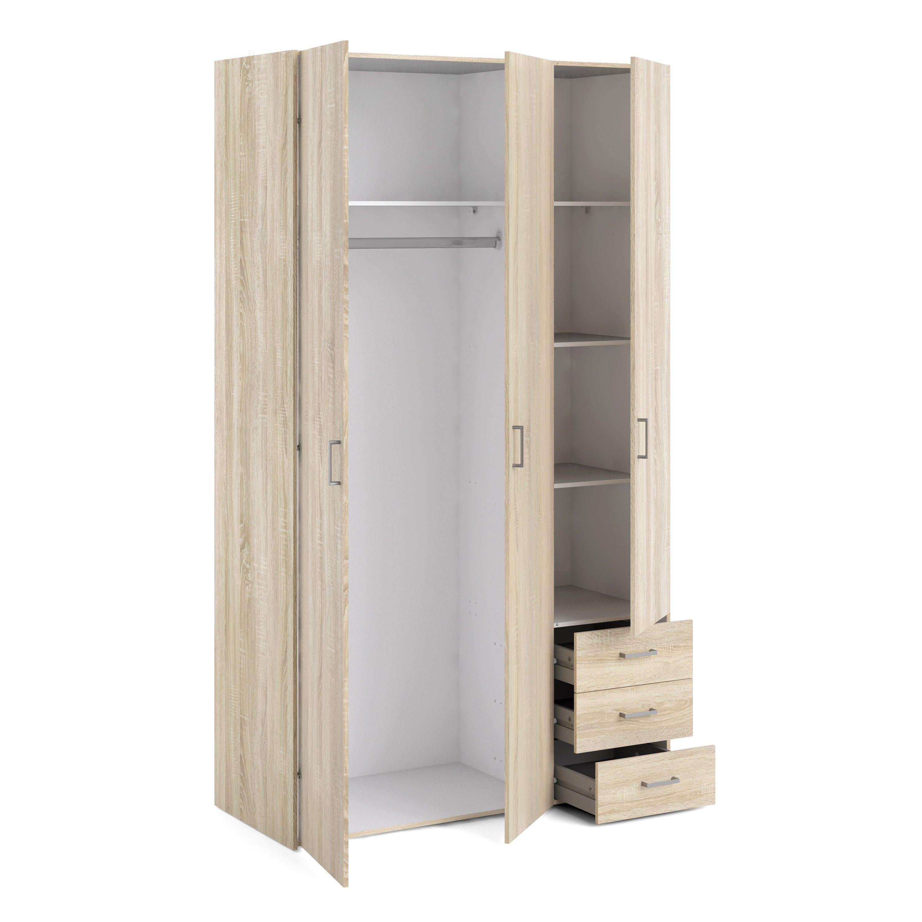 Space Wardrobe 3 Doors 3 Drawers in Oak 2000 - image 4