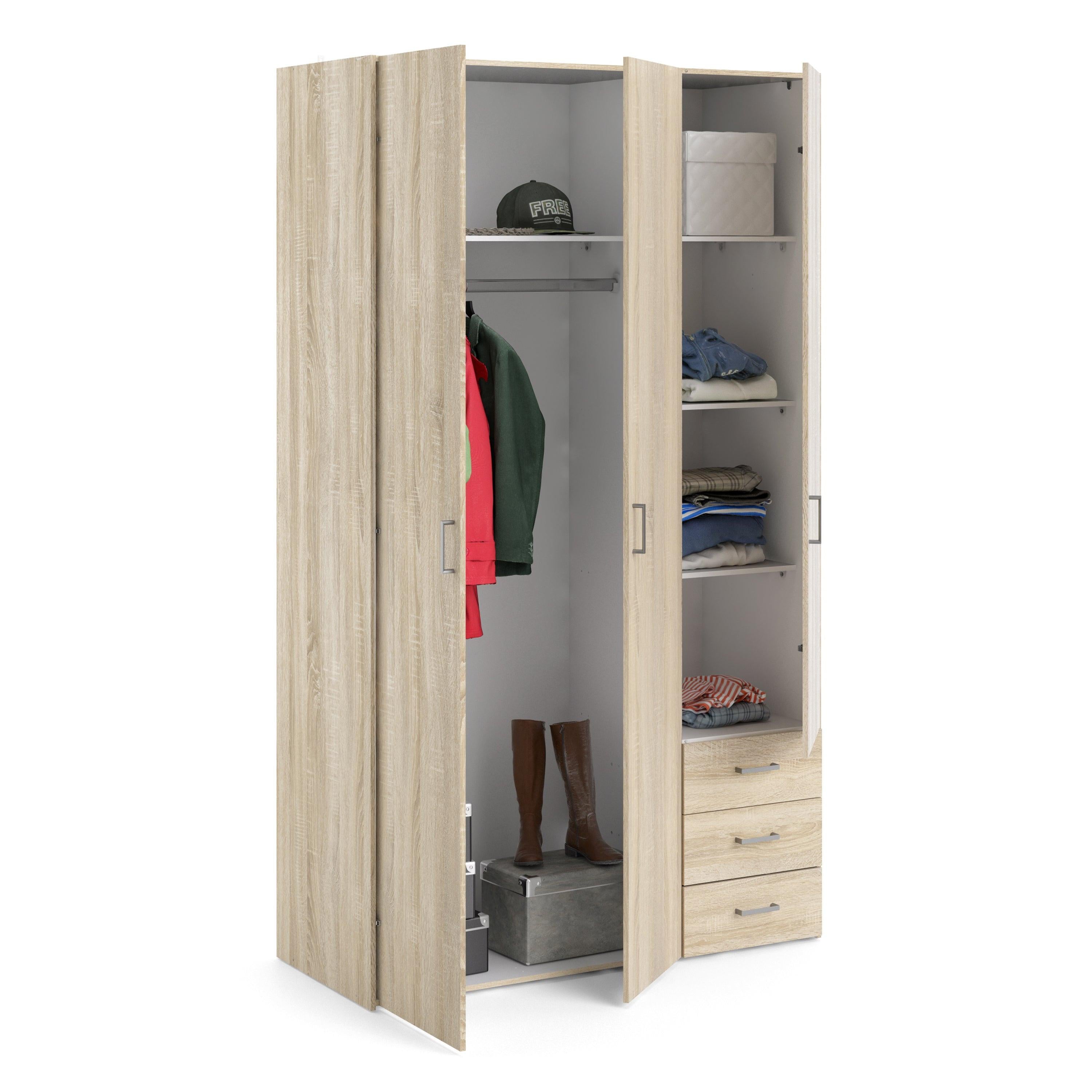 Space Wardrobe 3 Doors 3 Drawers in Oak 2000 - image 5