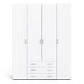Space Wardrobe 4 Doors 3 Drawers in White 2000 - image 2