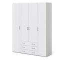 Space Wardrobe 4 Doors 3 Drawers in White 2000 - image 3