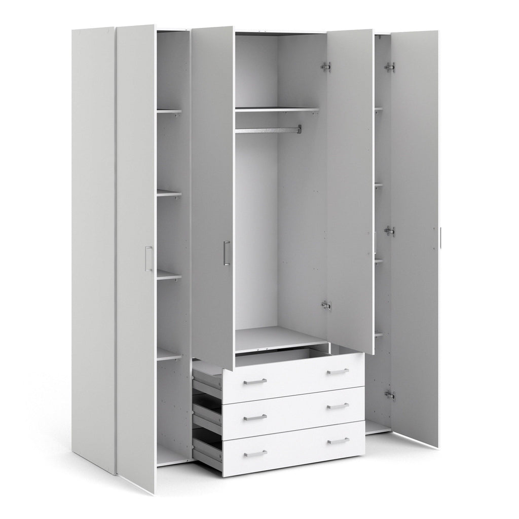Space Wardrobe 4 Doors 3 Drawers in White 2000 - image 4