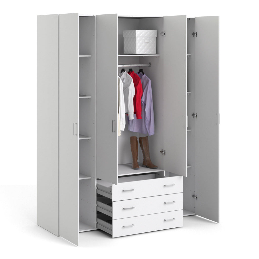Space Wardrobe 4 Doors 3 Drawers in White 2000 - image 5