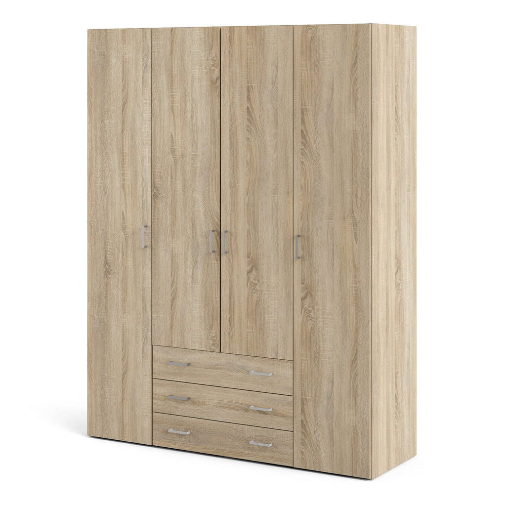 Space Wardrobe 4 Doors 3 Drawers in Oak 2000 - image 3