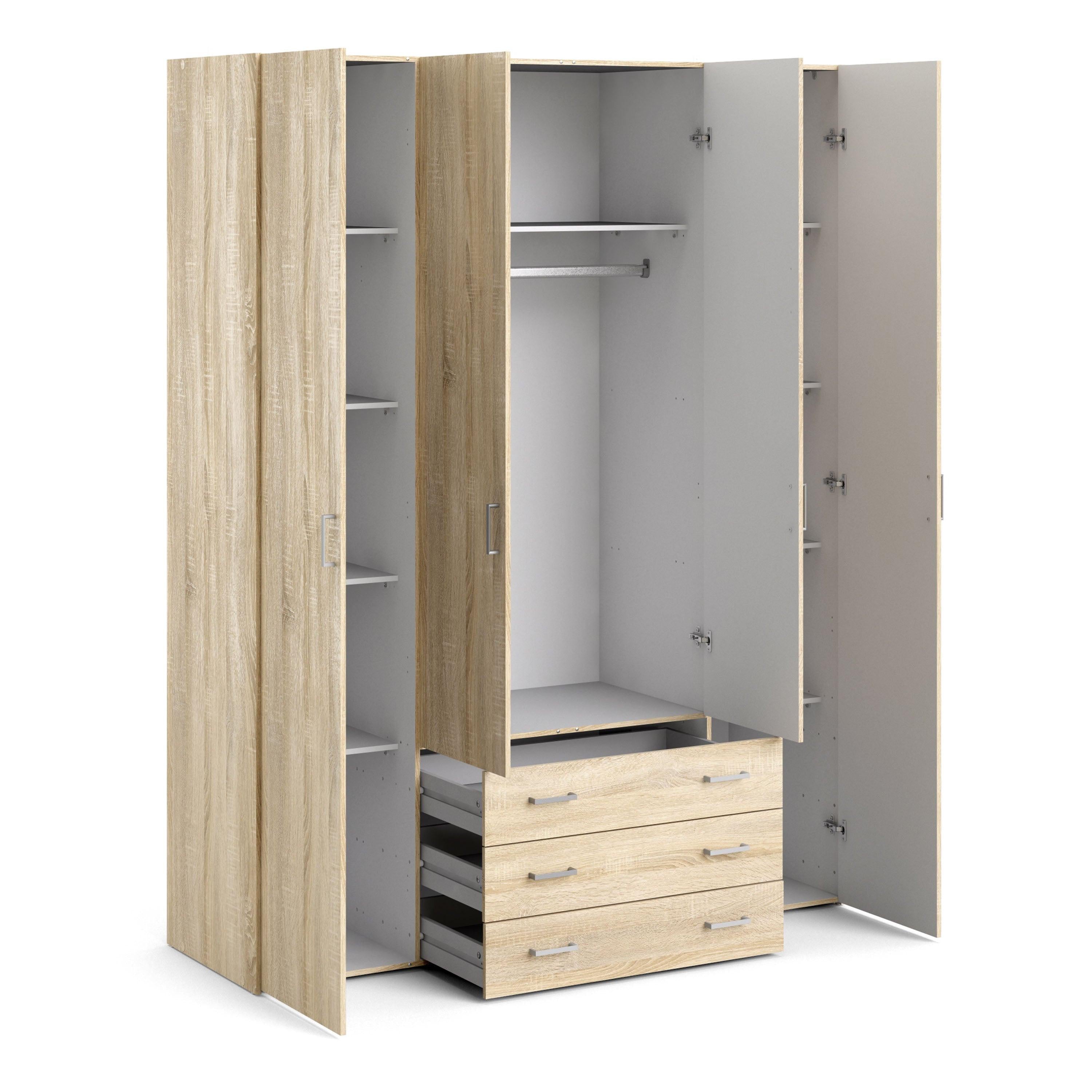 Space Wardrobe 4 Doors 3 Drawers in Oak 2000 - image 4