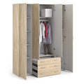 Space Wardrobe 4 Doors 3 Drawers in Oak 2000 - image 5