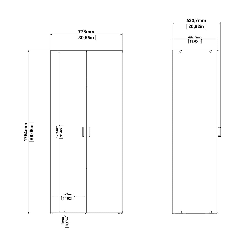 Space Wardrobe 2 Doors White 1750 - image 10